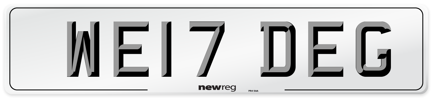 WE17 DEG Number Plate from New Reg
